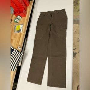 Duluth Trading Co Brown Cargo Pants Straight Leg Lined